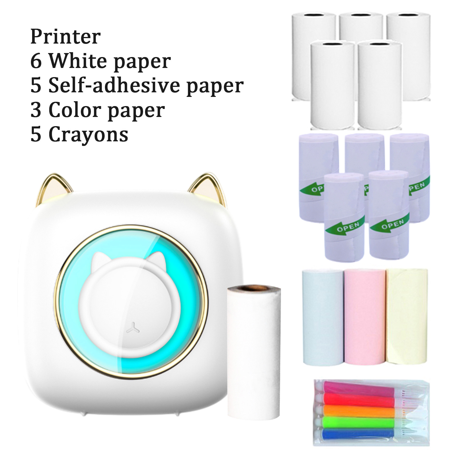 Mini Pocket Thermal Printer Paper Roll - 【新品】C23 ポータブルサーマルプリンターマシン ワイヤレスミニポケットプリンター BT接続 203DPI 子供の学習、仕事、オフィス用