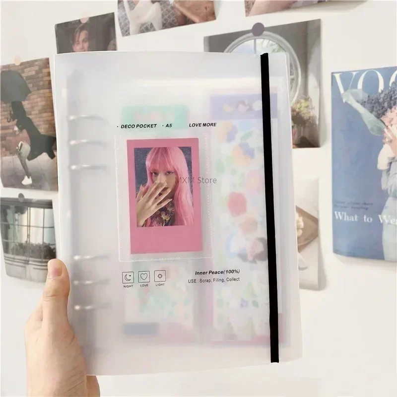 Kpop Photo Card Binder 3 Inch - A5 バインダーフォトカードホルダー Kpop フォトカードフォトアルバム写真バインディングカードポラロイドブック 3 インチハートカードスクール