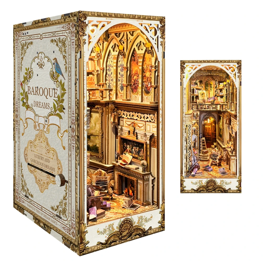 友人のための手作りの木製の本棚,棚の挿入,ミニチュアモデルキ - Diy Wooden Book Nook Kit Shelf Insert のレビューと価格