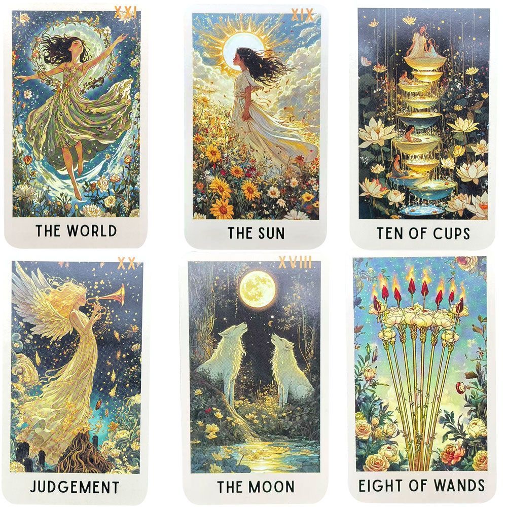 78枚の謎めいたブルームタロットカード、完全なオラクルデッキ - Tarot Deck With Guidebook のレビューと価格